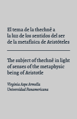 El tema de la technê a la luz de los sentidos del ser de la Metafísica de Aristóteles