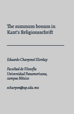 El summum bonum en el Religionsschrift de Kant