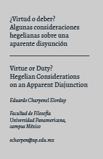 Virtue or Duty? Hegelian Considerations on an Apparent Disjunction