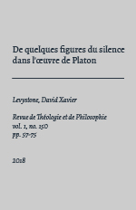 De quelques figures du silence dans l'oeuvre de Platon