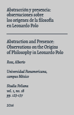 Abstracción y presencia: observaciones sobre los orígenes de la filosofía en Leonardo Polo