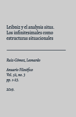 Leibniz y el analysis situs. Los infinitesimales como estructuras situacionales